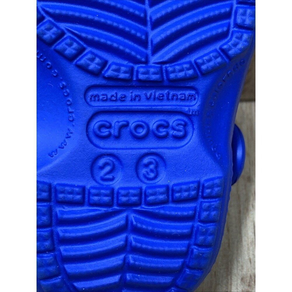 Croc Kids Clogs Slip On Shoes 207011 Adjustable Straps Blue Toddlers Size 2/3 - Picture 14 of 15